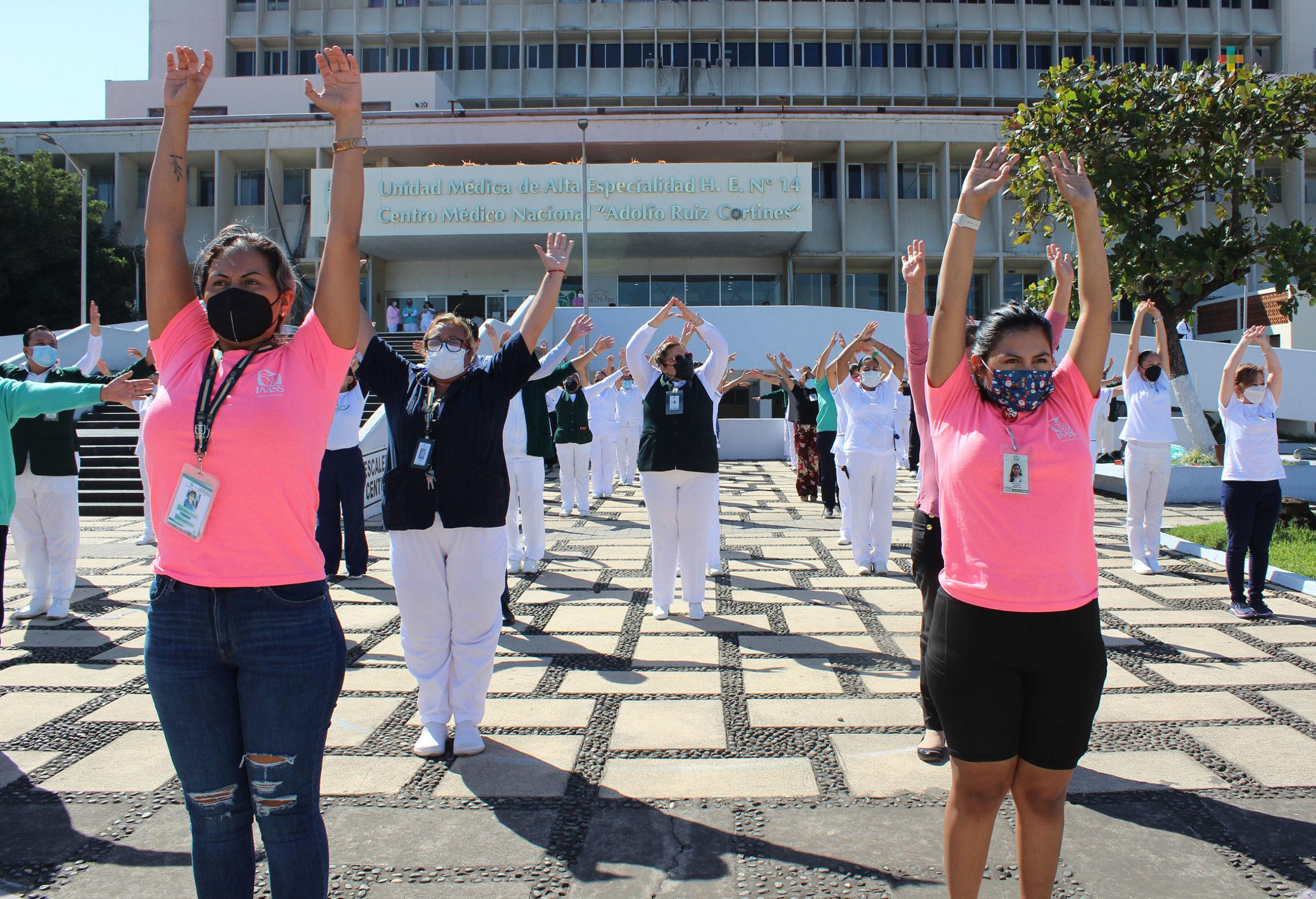 Promueve UMAE #14 del IMSS en Veracruz Norte activación física para sus trabajadores