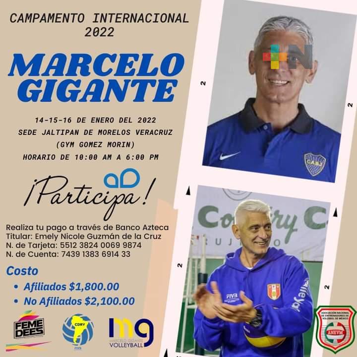 Marcelo Gigante impartirá Campamento Internacional para Entrenadores de Voleibol