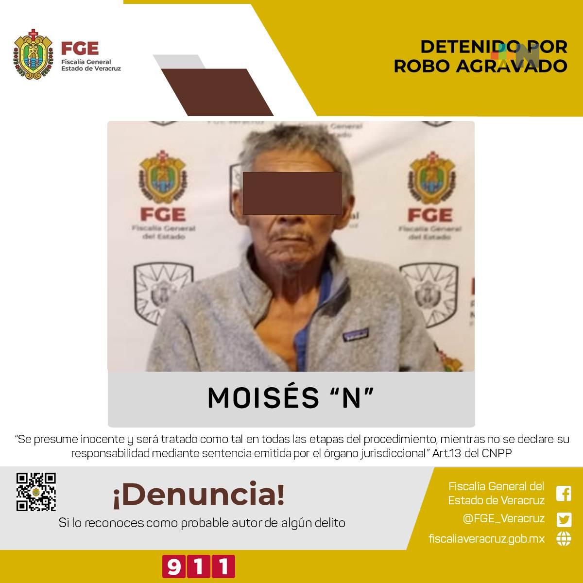 Apresan en Las Choapas a presunto responsable de robo agravado