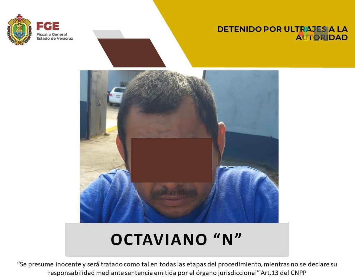Policía Ministerial detiene a Octaviano «N» por ultrajes a la autoridad con medio violento