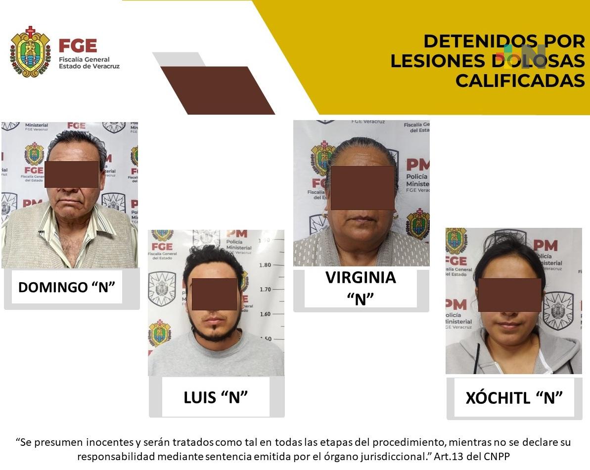 FGE detiene a cuatro personas por lesiones dolosas calificadas