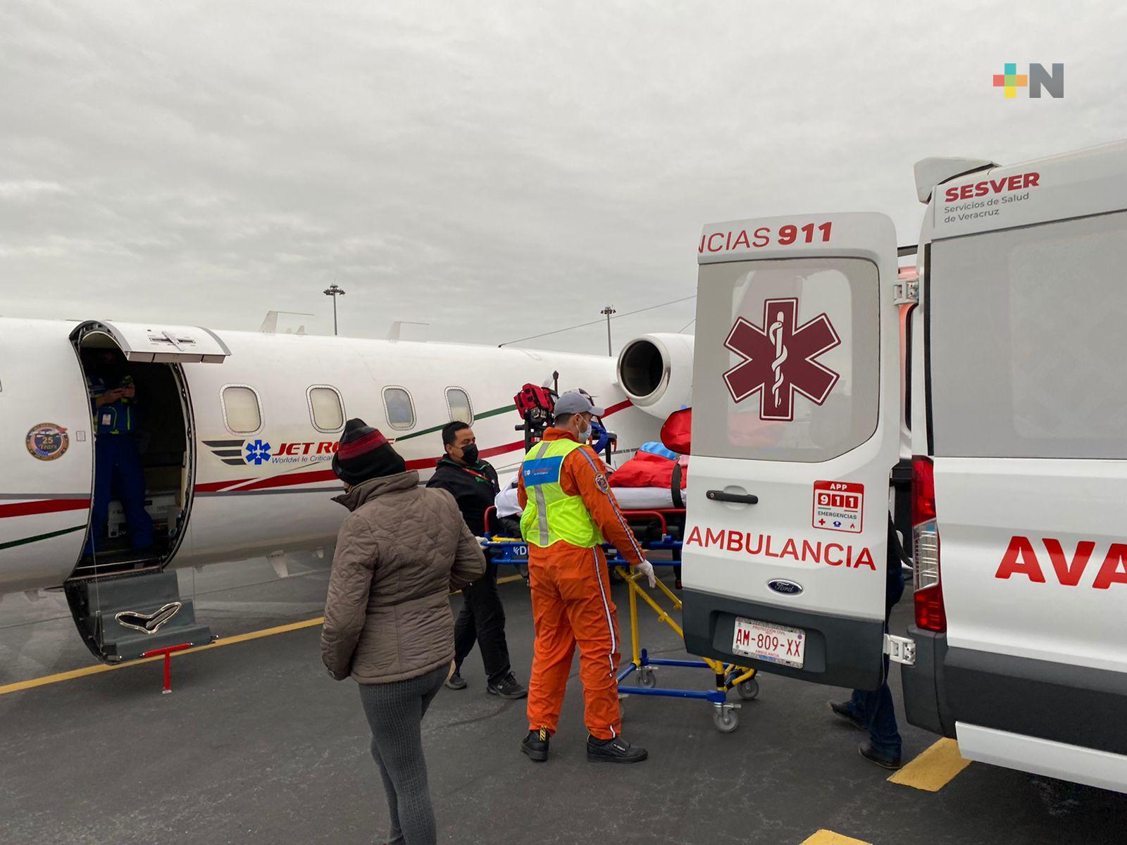 Este viernes trasladaron a  menor con quemaduras a Texas para su tratamiento