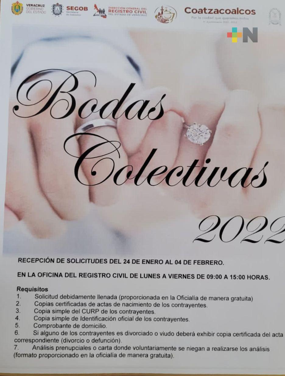 En Coatzacoalcos llevarán a cabo Bodas Colectivas