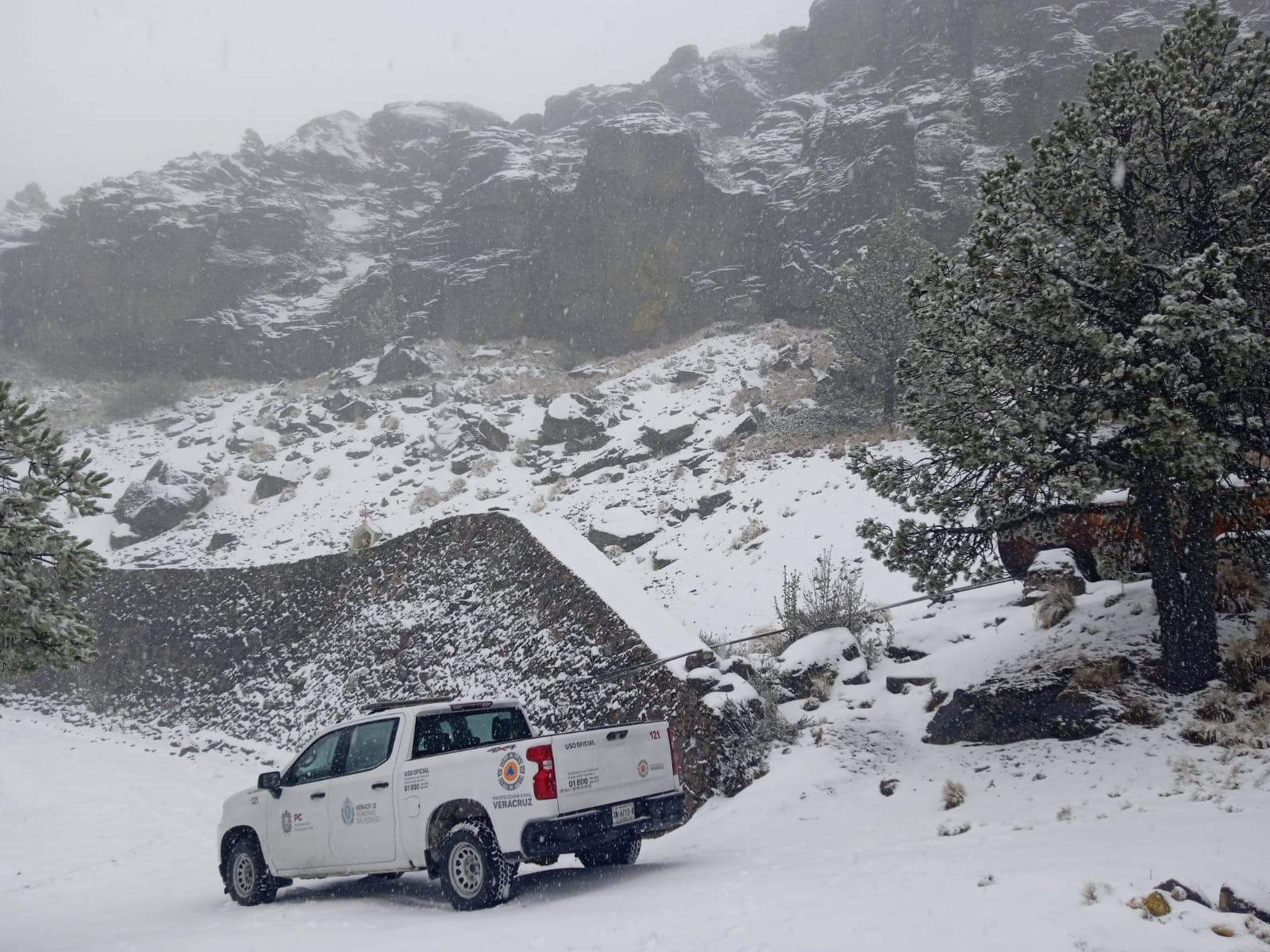 Se registra primera nevada en el Cofre de Perote