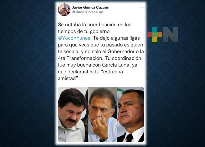 Tu coordinación fue muy buena con García Luna revira Gómez Cazarín a Yunes Linares