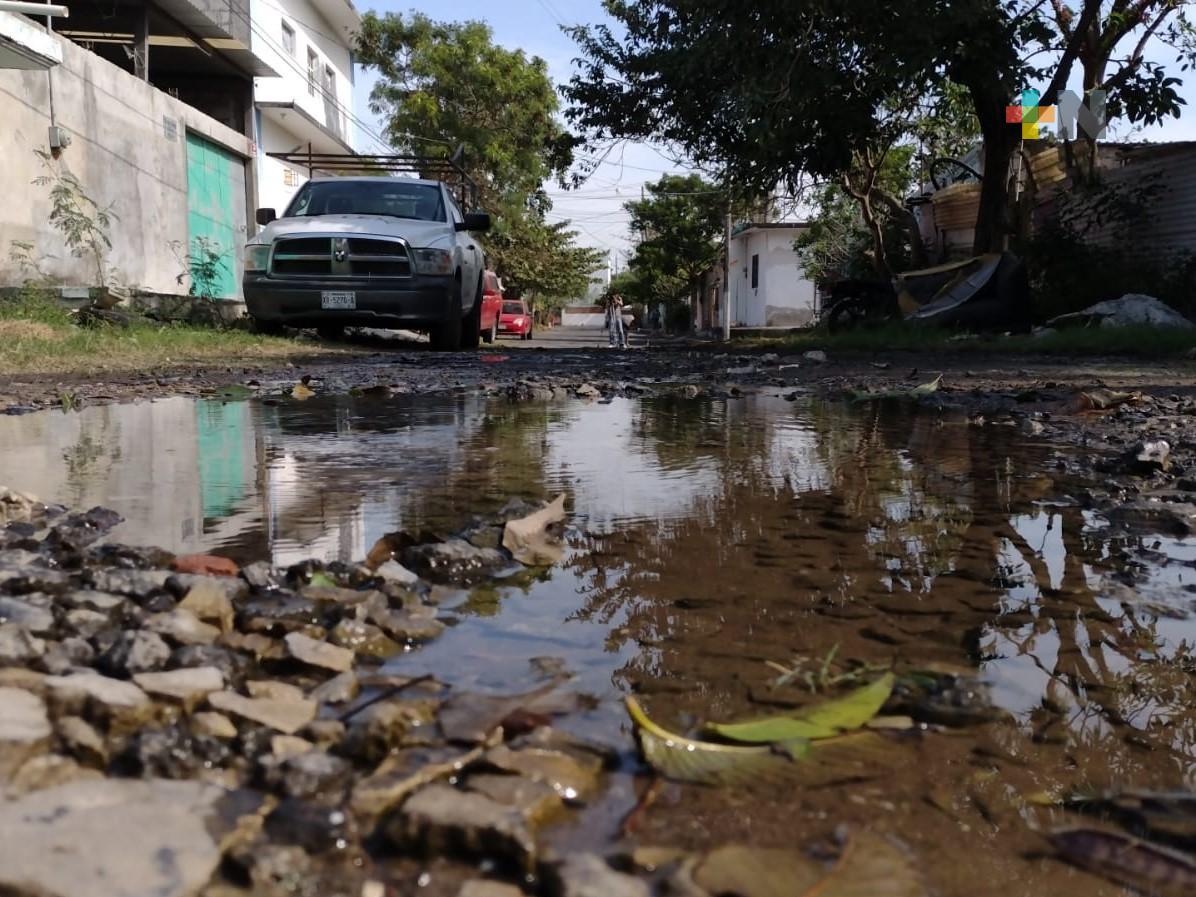 Casi dos años sin atender fuga de agua en colonia Niños Héroes de Veracruz