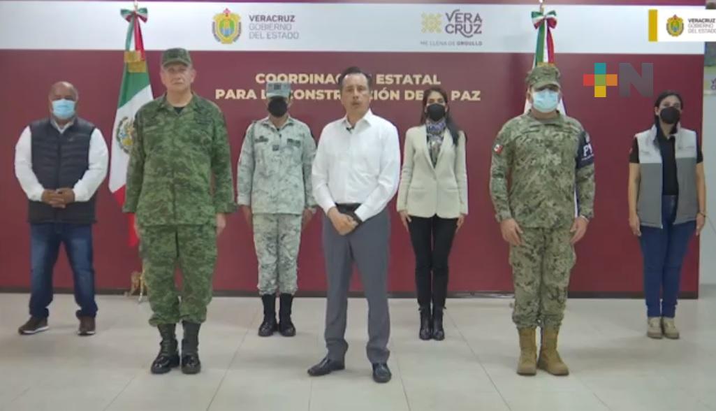 No permitiremos que los grupos delincuenciales atenten con la tranquilidad de los veracruzanos: Cuitláhuac García