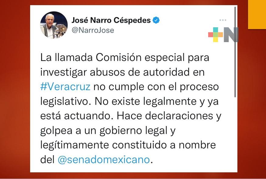 Función de la Comisión Especial para Veracruz no es legal y solo sirve para golpeteo