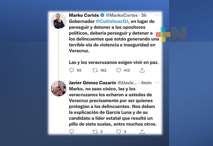 Veracruzanos expulsaron panistas por proteger delincuentes replica Gómez Cazarín a Marko Cortés