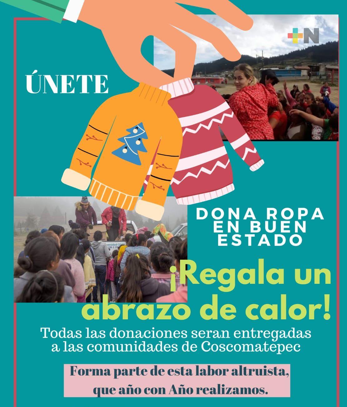 Invitan a donar juguetes y ropa para comunidades de Coscomatepec