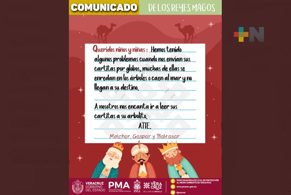 Piden a niñas y niños no enviar cartas a los Reyes Magos, en globos