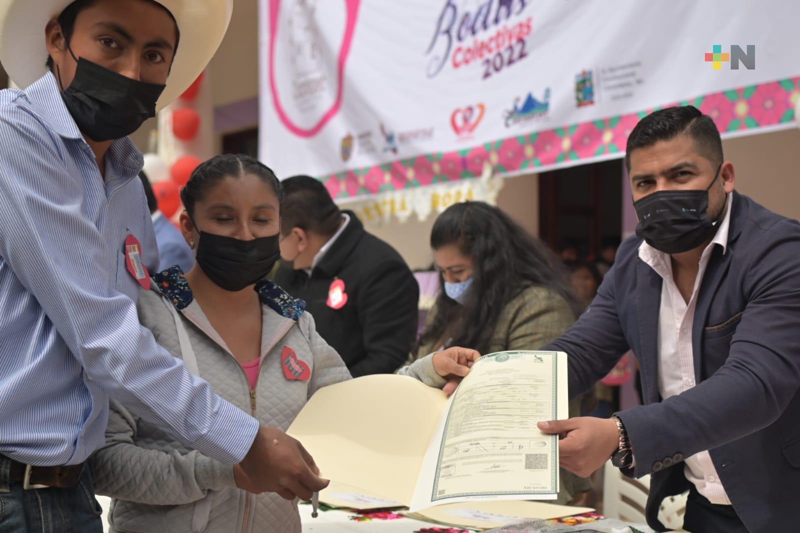 Bodas colectivas en Chicontepec permitieron dar certidumbre a familias