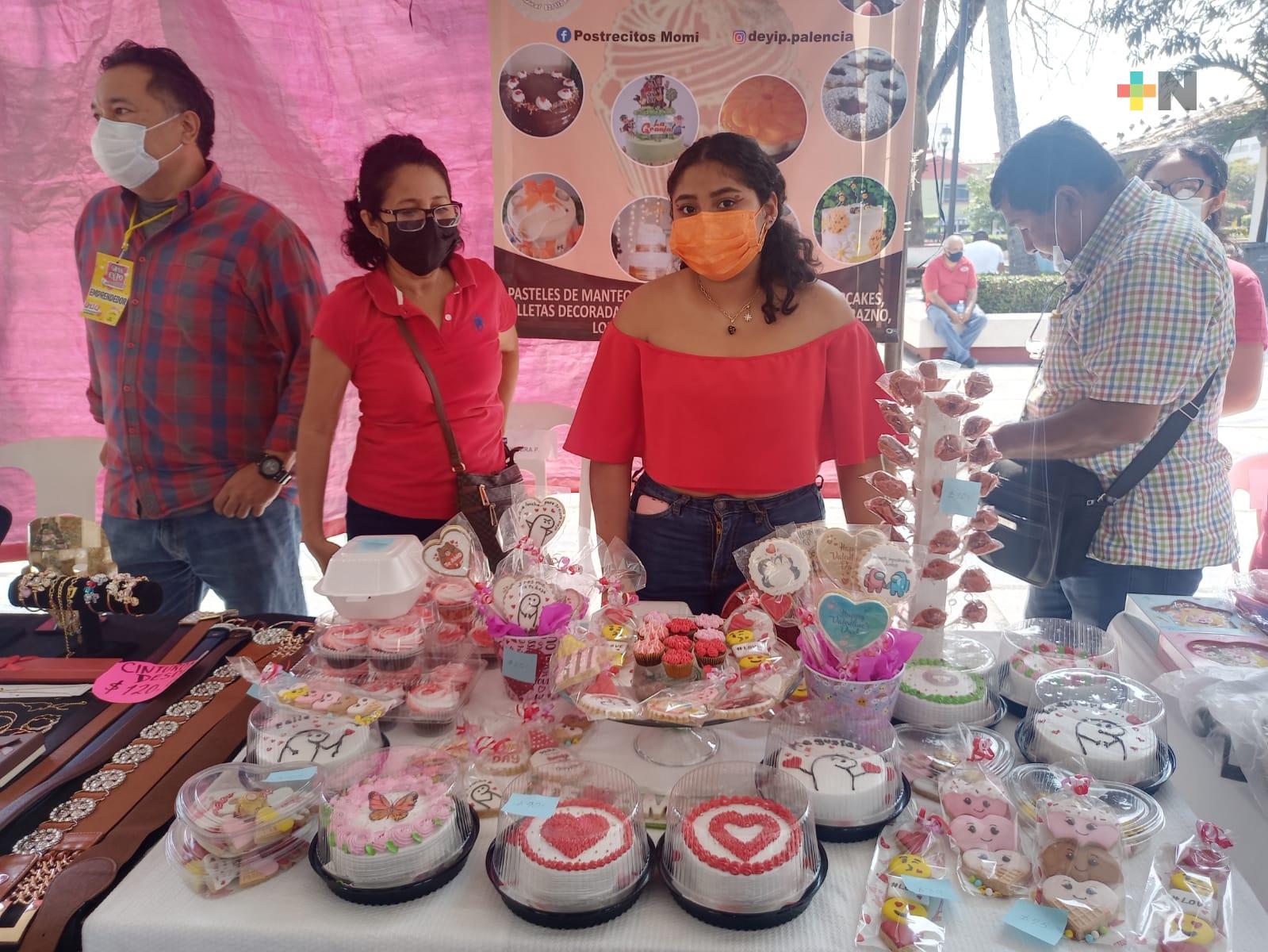 En Coatzacoalcos, emprendedores realizan Expo-venta por San Valentín