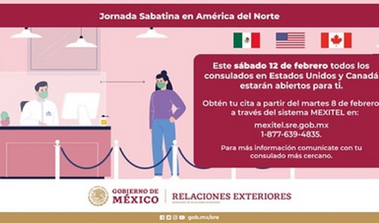 Primera jornada sabatina para tramitar pasaporte, matrícula consular y credencial para votar en América del Norte en 2022