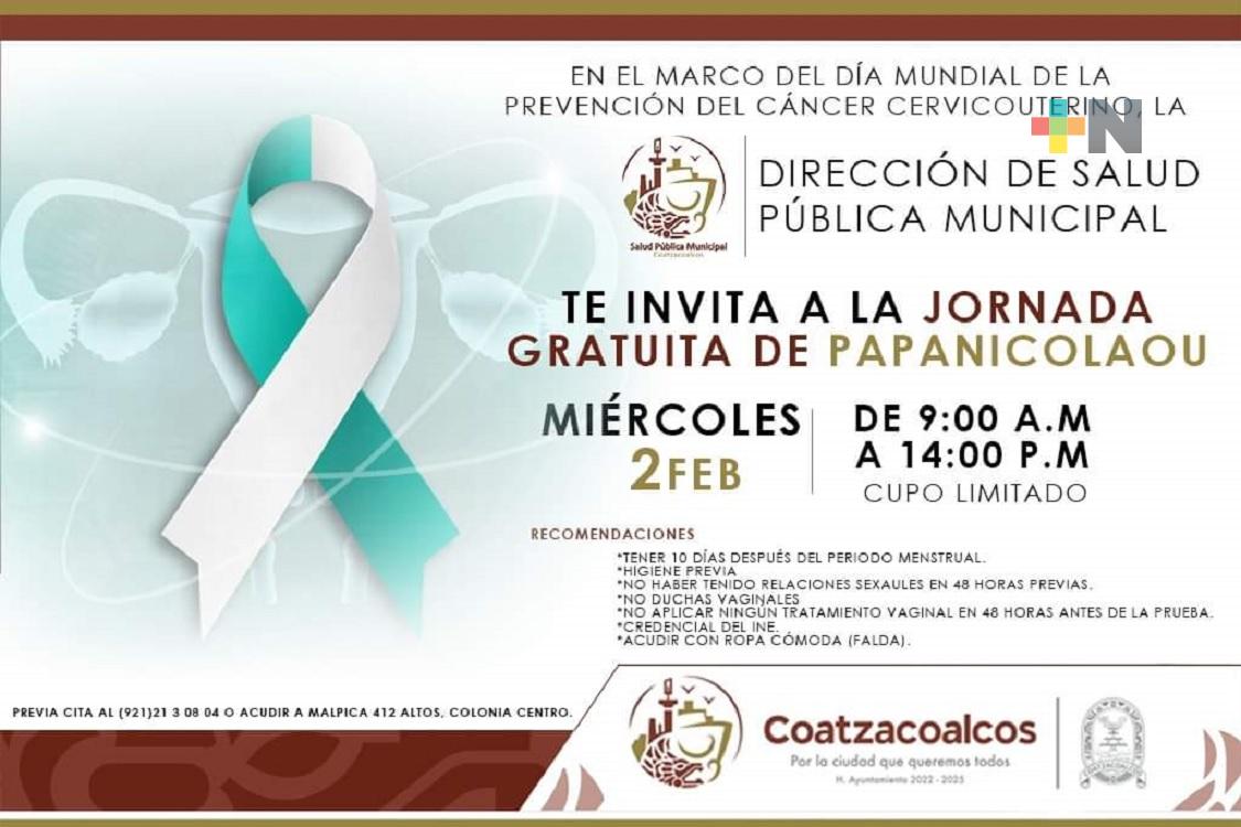 Cada miércoles realizarán pruebas gratuitas de Papanicolau en Coatzacoalcos