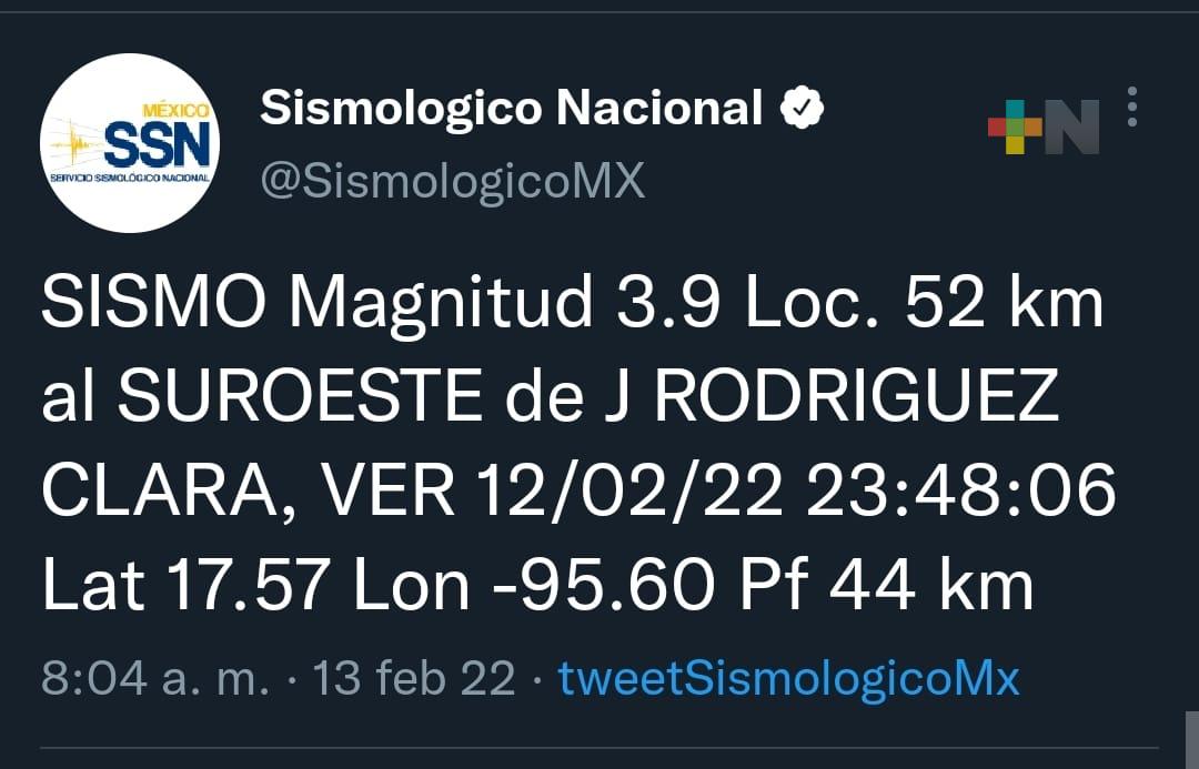 Alta incidencia sísmica en sur de Veracruz