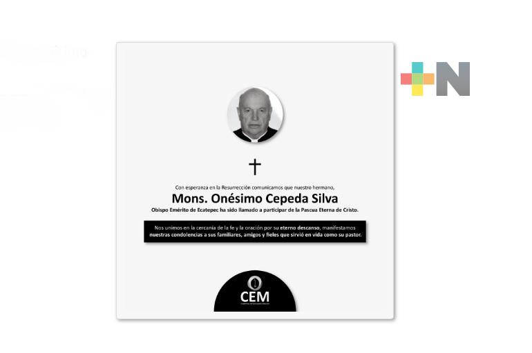 Conferencia del Episcopado Mexicano lamenta el deceso del Obispo Onésimo Cepeda