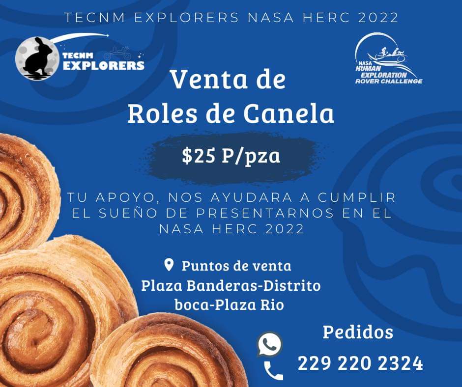 Este fin de semana, estudiantes venderán roles de canela en Boca del Río para llegar a la NASA