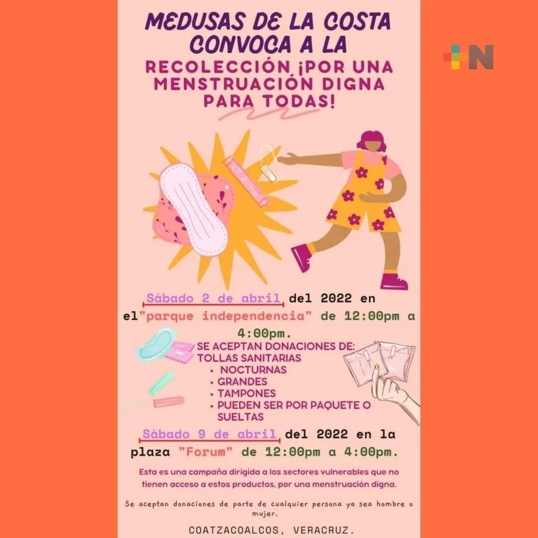 Colectivo feminista convoca a donar productos de higiene íntima