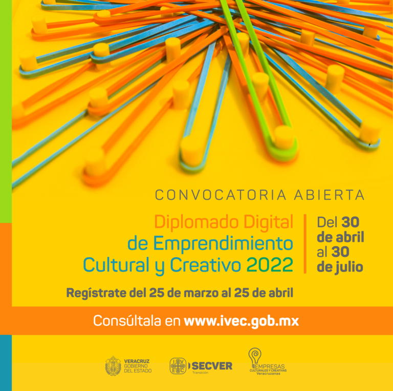 Convoca IVEC a participar en la tercera edición del Diplomado Digital de Emprendimiento Cultural y Creativo 2022