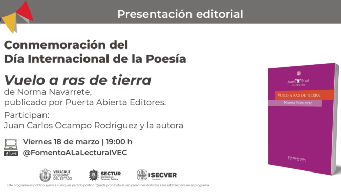 Presenta IVEC el libro Vuelo a ras de tierra, de Norma Navarrete