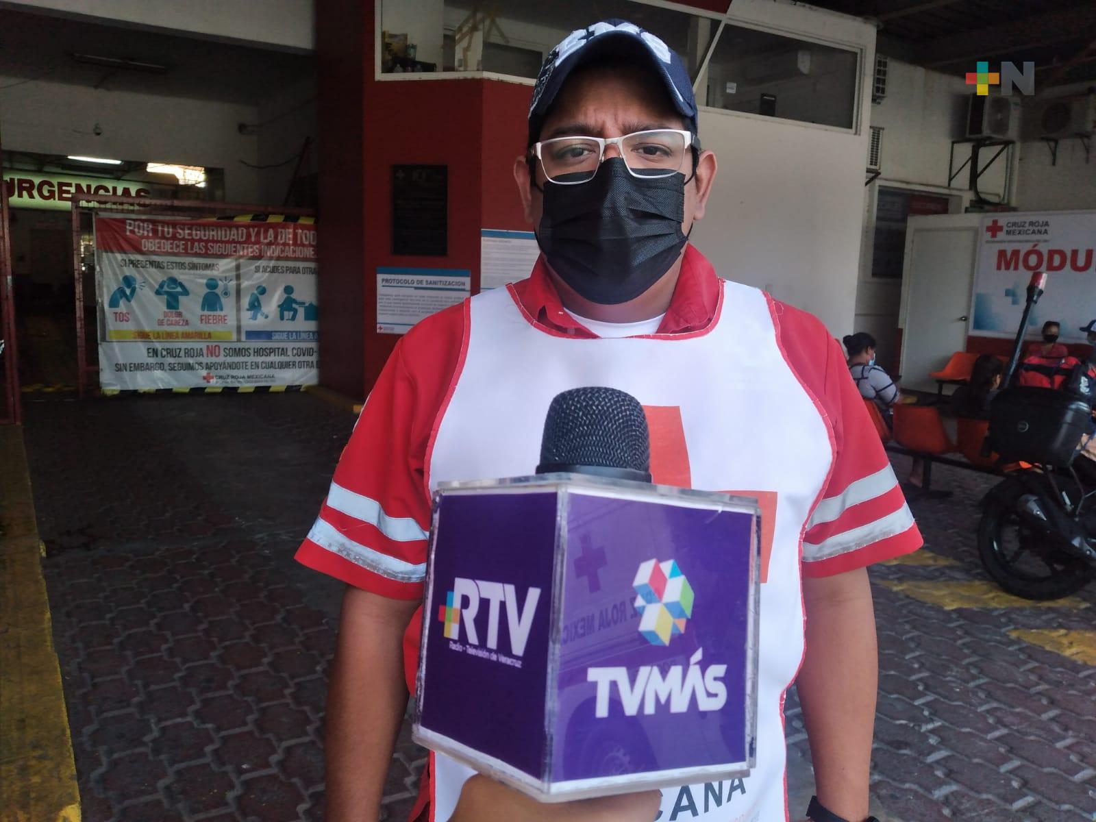 Más de 200 servicios atendió Cruz Roja Veracruz en puente de fin de semana