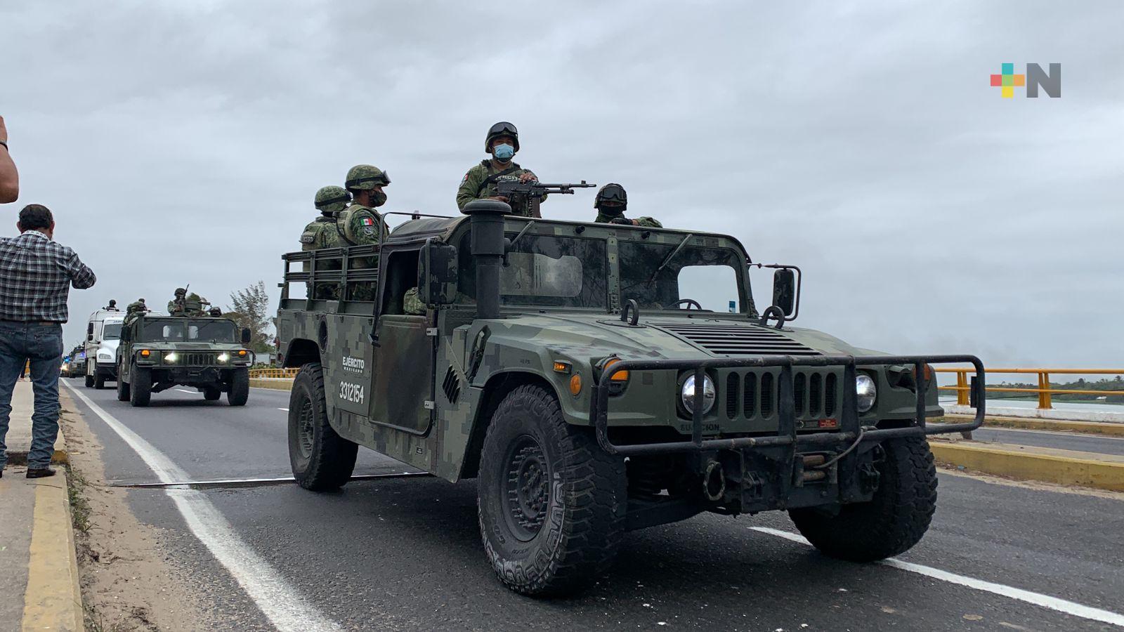 Llegan 300 efectivos militares a resguardar zona sur de Veracruz