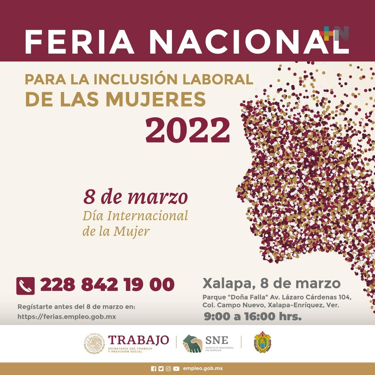 ¿Estás sin chamba? Acude este 8 de marzo a la Feria Nacional para la Inclusión Laboral de las Mujeres Veracruz 2022