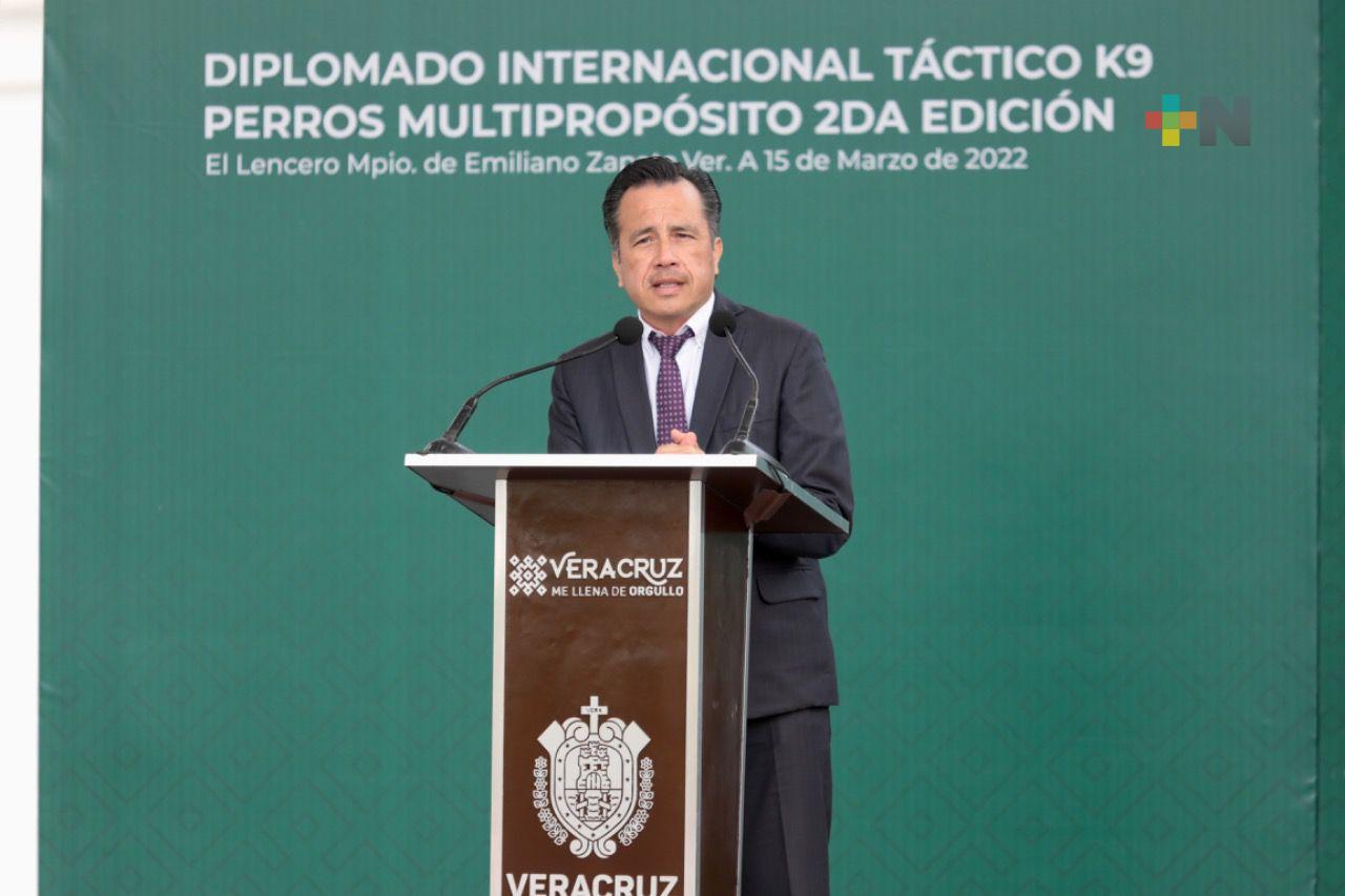 Compañía Canina de Fuerza Civil ha permitido importantes golpes al narcomenudeo: Gobernador