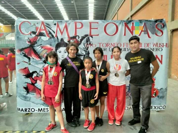 Wushu Tai Yon de Acayucan ganó nueve medallas en torneo femenil celebrado en Cdmx