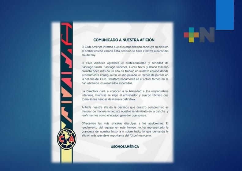 Adiós Solari, América busca nuevo estratega