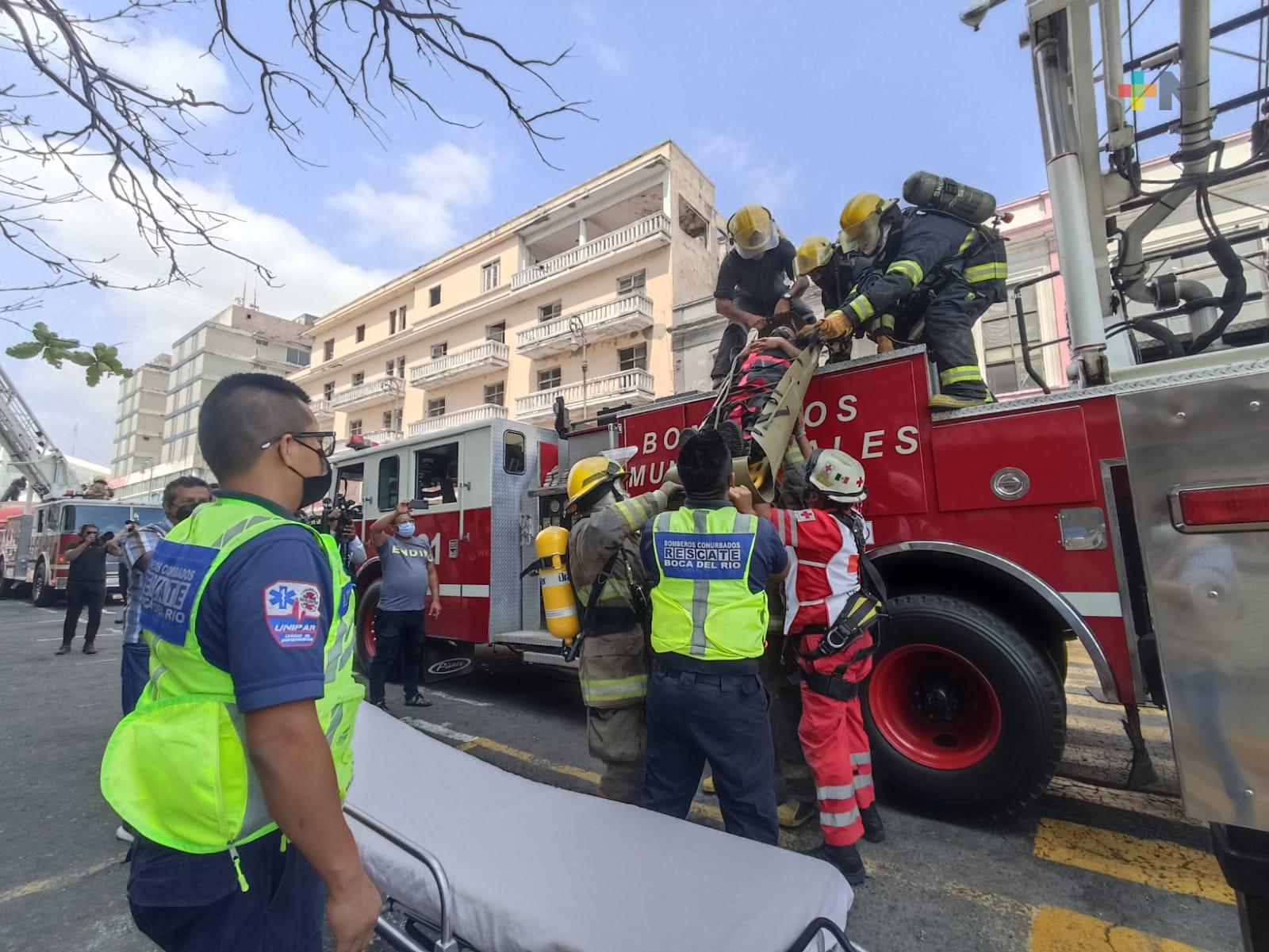 Realizan simulacro de incendio en la ciudad de Veracruz