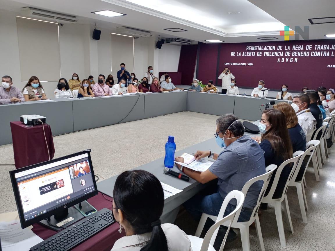 Para atender violencia de género reinstalan mesa de trabajo interinstitucional en Coatzacoalcos
