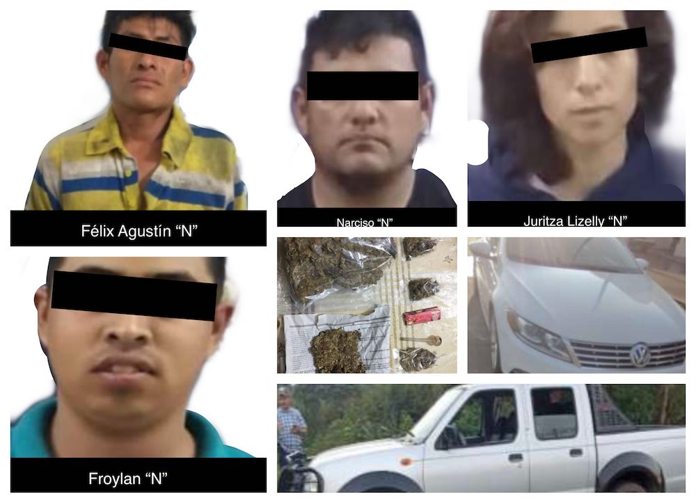 Detiene SSP a cuatro personas y asegura cinco vehículos