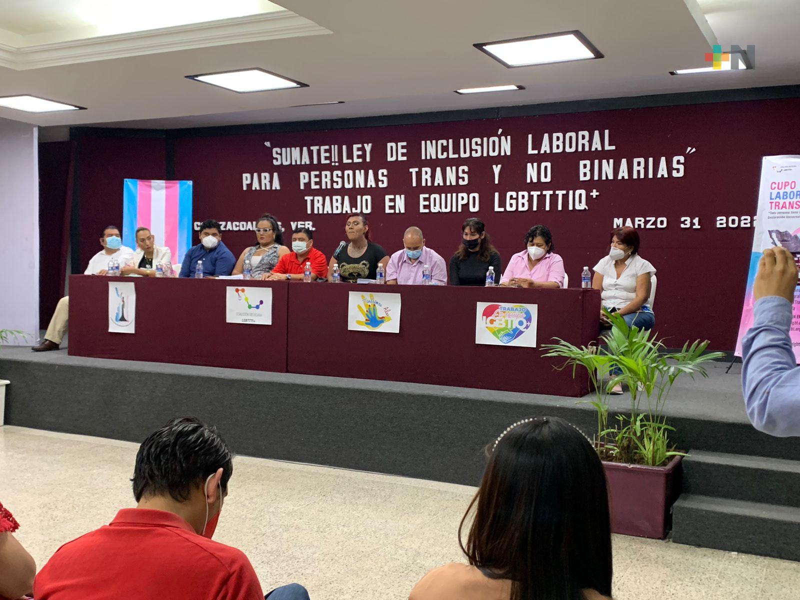 Presentan en Coatzacoalcos iniciativa de Ley de Inclusión Laboral para personas trans y no binarias en Veracruz