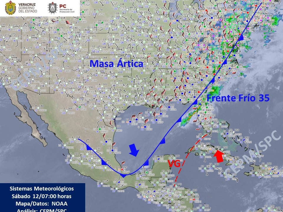 Continuará hoy sábado evento de norte intenso en centro y sur de Veracruz