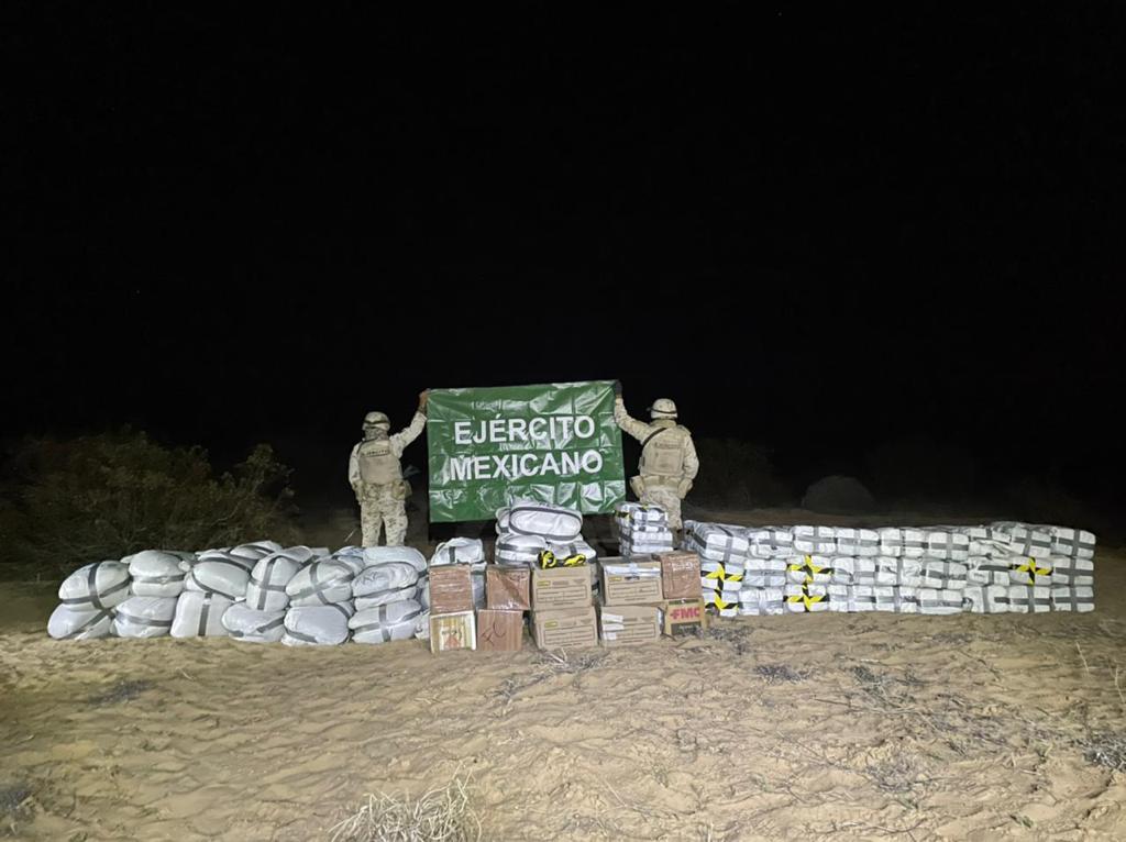 Sedena y Guardia Nacional aseguran más de dos toneladas de drogas en Sonora