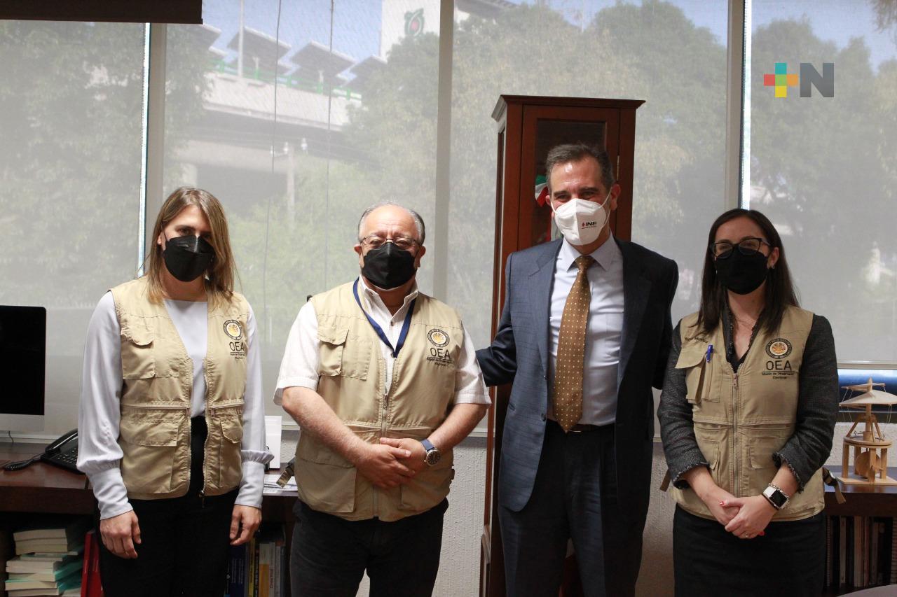 Consejero presidente del INE se reúne con la Misión de Visitantes Extranjeros de la OEA