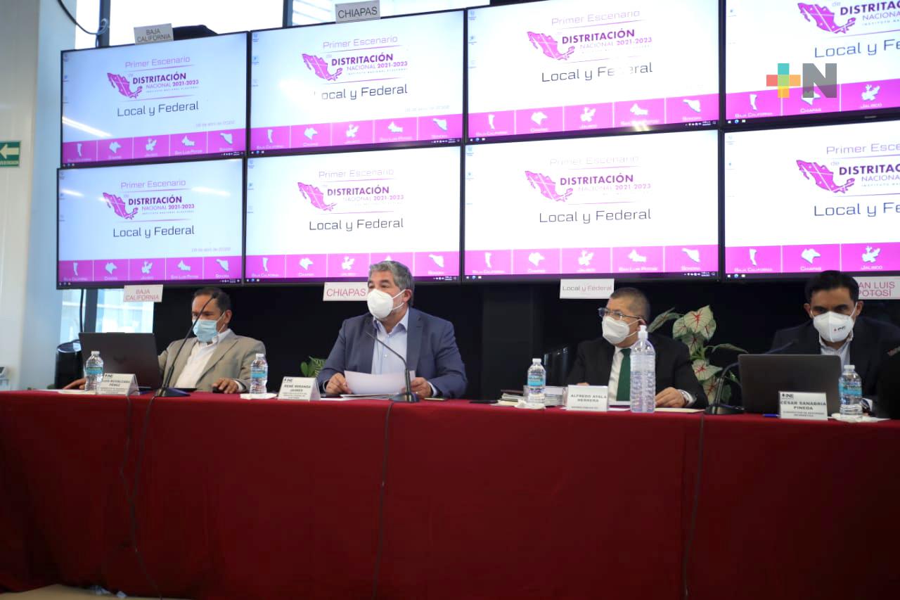 Genera INE primer escenario de distritación federal y local 2021-2023 para cinco entidades del país