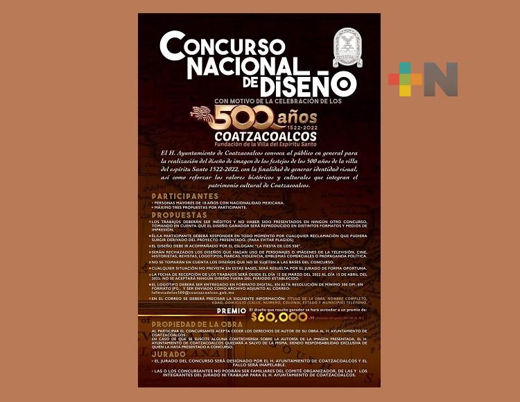 25 de abril se conocerá al ganador del logo conmemorativo de los 500 años de Coatza