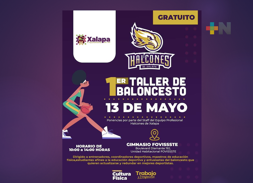 Abren registro para Taller presencial de baloncesto en Xalapa