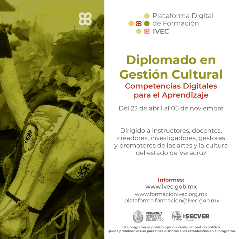 Invita IVEC a participar en la cuarta edición del Diplomado en Gestión Cultural