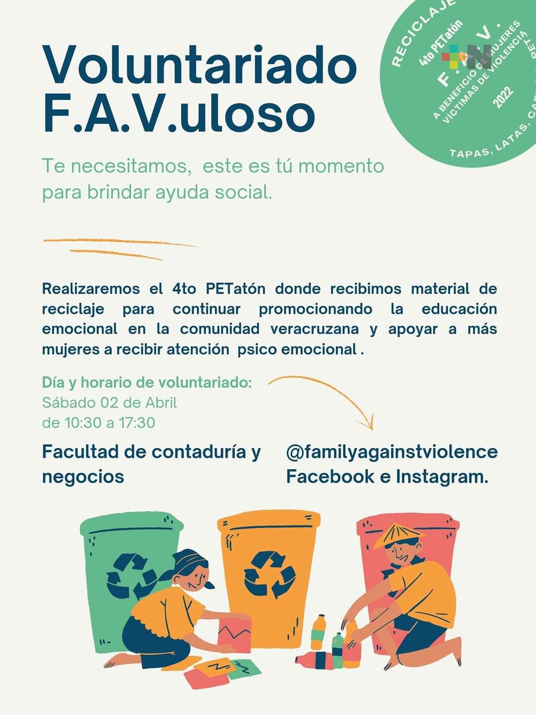 Organizan PETatón para brindar apoyo psicológico a mujeres víctimas de violencia