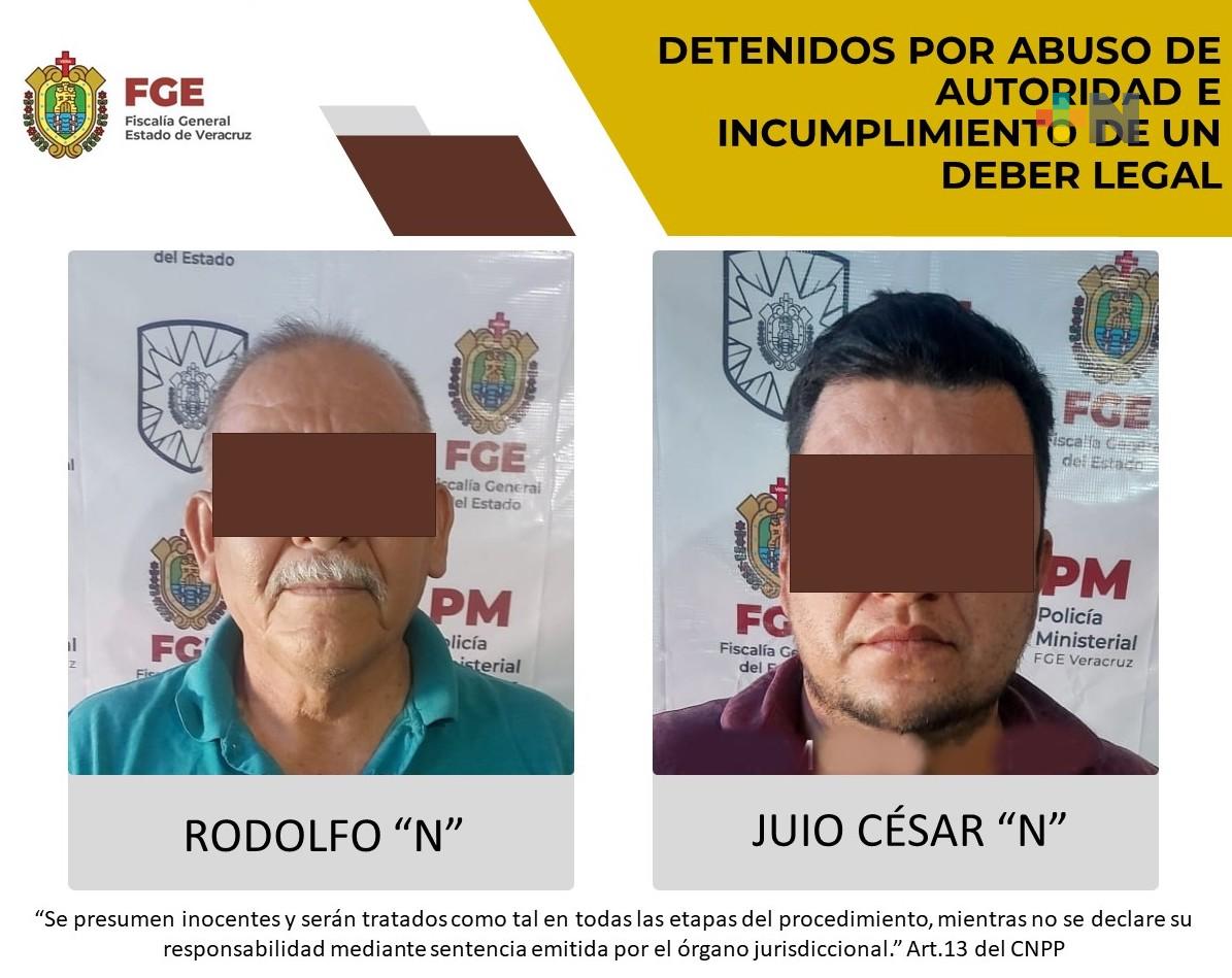 FGE detuvo a ex funcionarios de Castillo de Teayo por presunto abuso de autoridad e incumplimiento de un deber legal