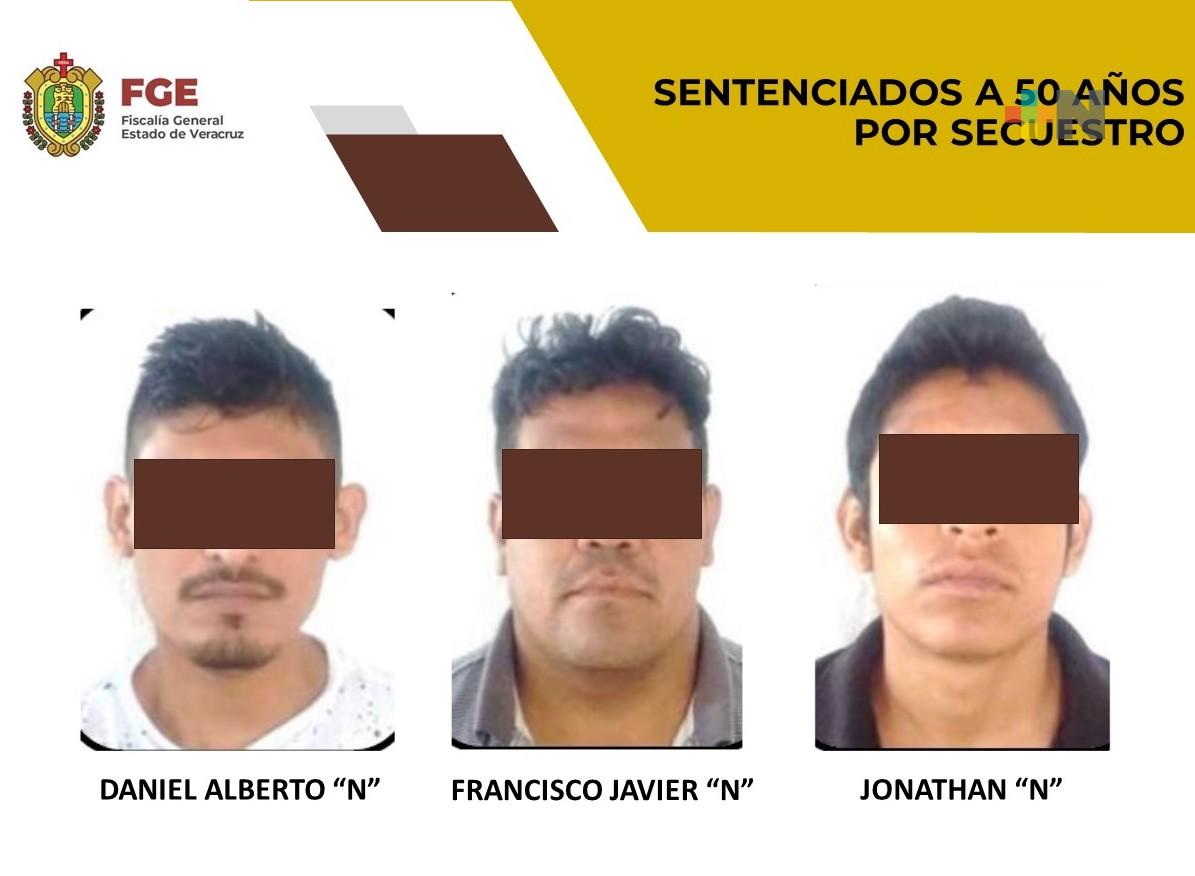 Sentenciados a 50 años por secuestro; Francisco Javier “N”, Jonathan “N” y Daniel Alberto “N”