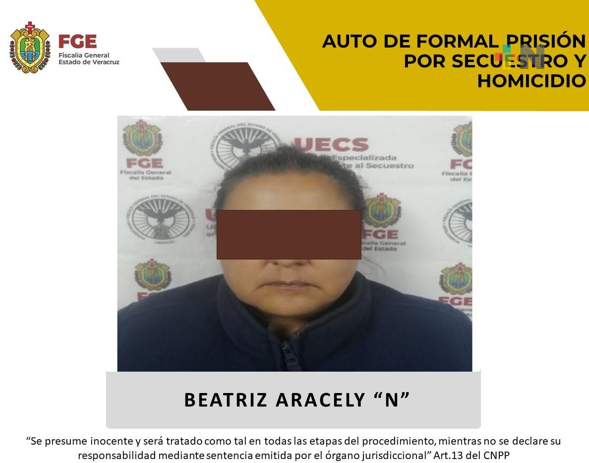 Dicta Juez auto de formal prisión por secuestro y homicidio en contra de una mujer