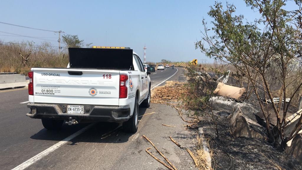 SPC atiende oportunamente incendio de pastizal en Puente Nacional