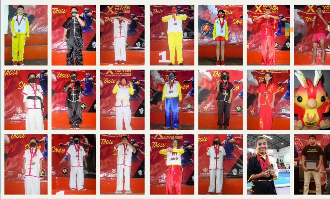 Selección veracruzana de wushu kung fu ganó 67 medallas en Copa Tai Yon