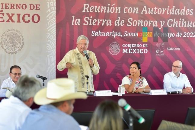 Gobierno federal financiará construcción de caminos en la sierra de Sonora y Chihuahua: AMLO