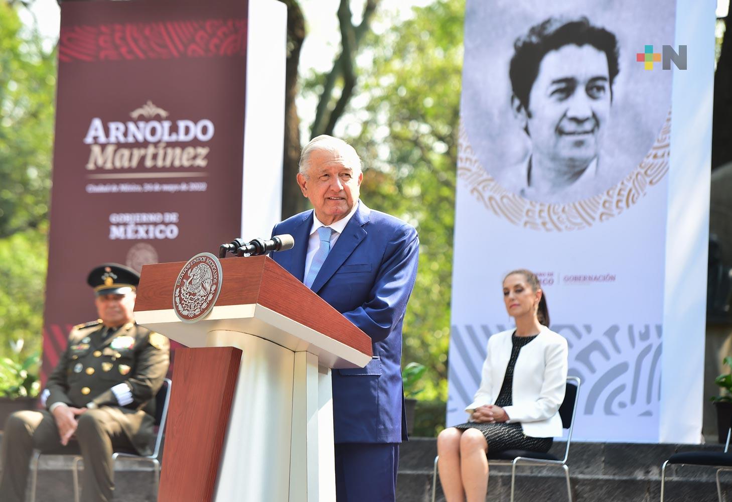 Presidente López Obrador rinde homenaje a Arnoldo Martínez Verdugo